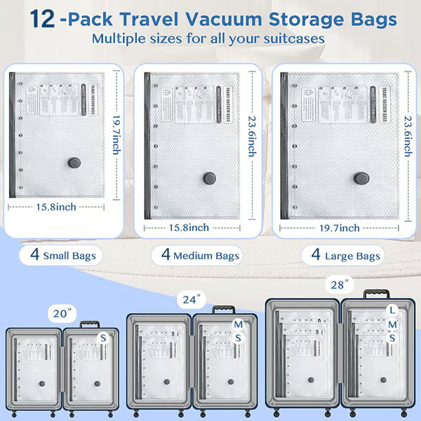š„QIAWIĀ® Cordless Travel Vacuum Pump + Storage Compression Bag Set