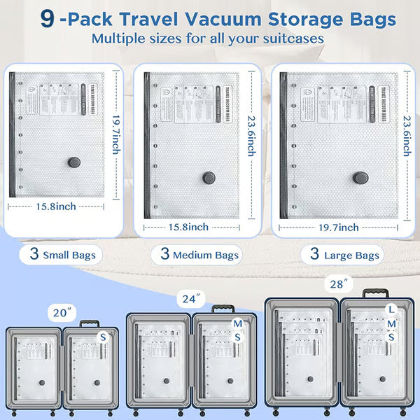 🔥QIAWI® Cordless Travel Vacuum Pump + Storage Compression Bag Set