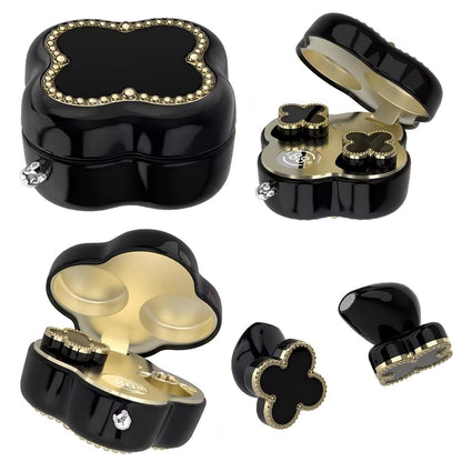 🔥 AQA® Four-Leaf Clover AI Translator Wireless Earbuds 🎀 Earphones/Translator/Earrings/Necklaces 4 in 1 🌸 Perfect Gift 🎁