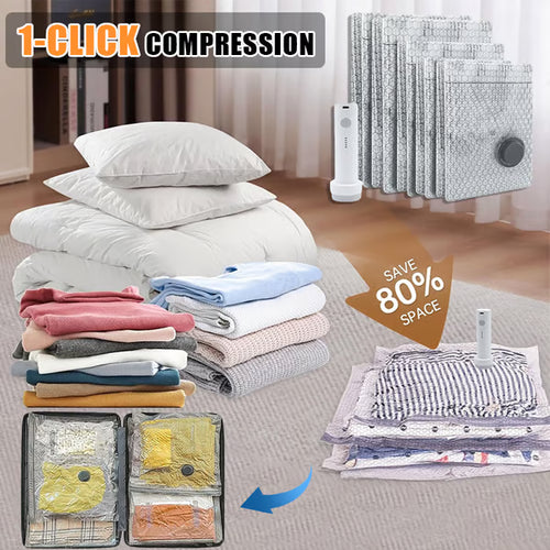 🔥QIAWI® Cordless Travel Vacuum Pump + Storage Compression Bag Set