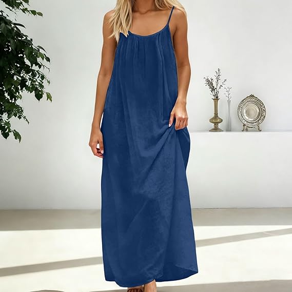 Women’s Backless Lounge Dress – Cozy, Layer-Friendly Winter Home Wear.