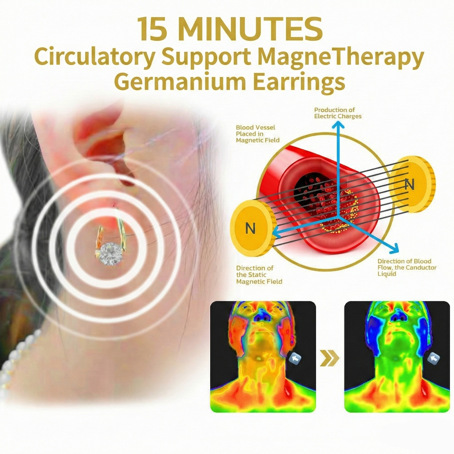AQA™ Circulatory Support MagneTherapy Germanium Earrings