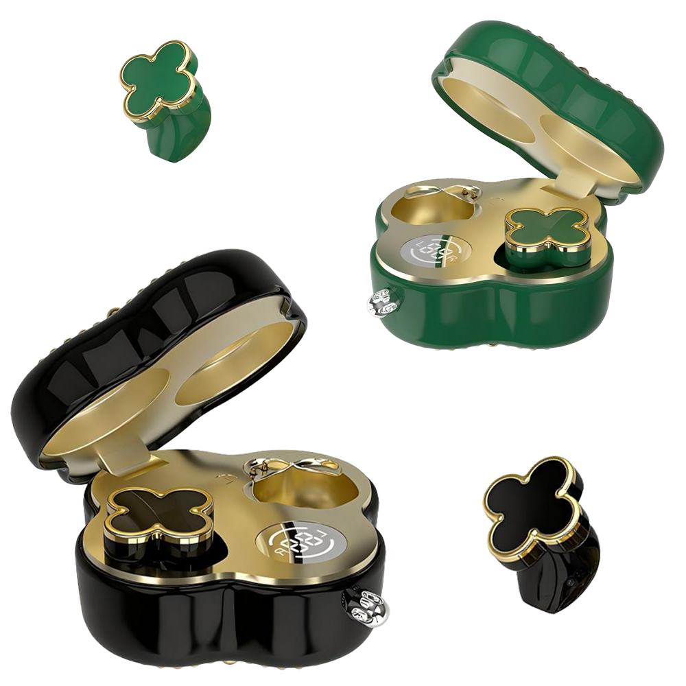🔥 AQA® Four-Leaf Clover AI Translator Wireless Earbuds 🎀 Earphones/Translator/Earrings/Necklaces 4 in 1 🌸 Perfect Gift 🎁