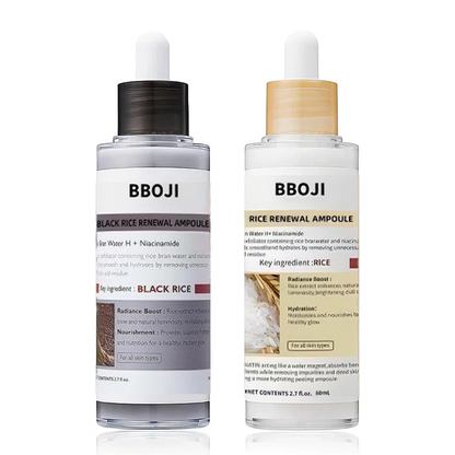 BBOJI® KeraErase Black Rice Renewal Ampoule, Glow Rice Essence Shot - Brightening, Exfoliating & Hydrating Serum, Suitable for All Skin Types.
