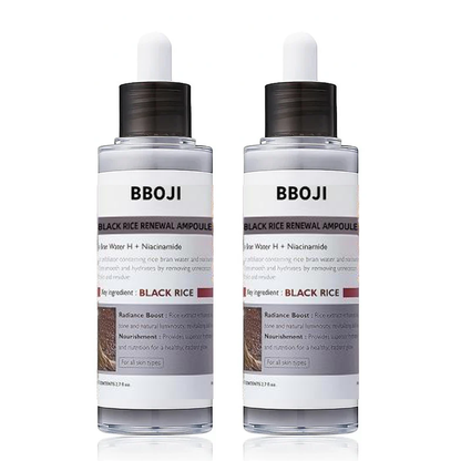 BBOJI® KeraErase Black Rice Renewal Ampoule, Glow Rice Essence Shot - Brightening, Exfoliating & Hydrating Serum, Suitable for All Skin Types.