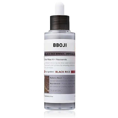 BBOJI® KeraErase Black Rice Renewal Ampoule, Glow Rice Essence Shot - Brightening, Exfoliating & Hydrating Serum, Suitable for All Skin Types.