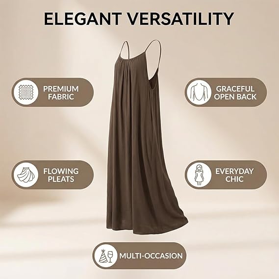 Women’s Backless Lounge Dress – Cozy, Layer-Friendly Winter Home Wear.