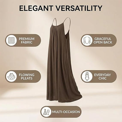 Women’s Backless Lounge Dress – Cozy, Layer-Friendly Winter Home Wear.