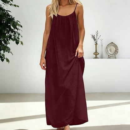 Women’s Backless Lounge Dress – Cozy, Layer-Friendly Winter Home Wear.