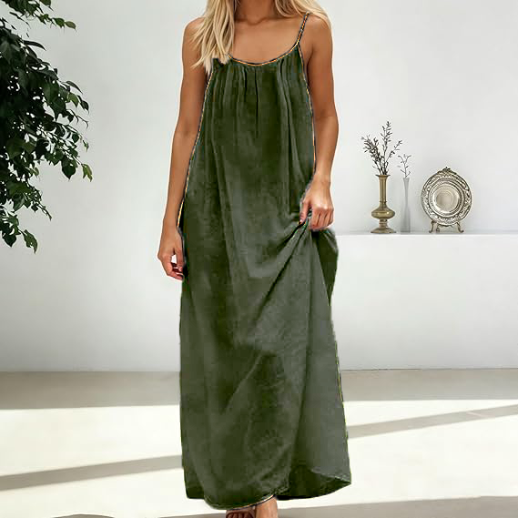 Women’s Backless Lounge Dress – Cozy, Layer-Friendly Winter Home Wear.