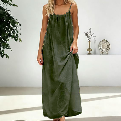 Women’s Backless Lounge Dress – Cozy, Layer-Friendly Winter Home Wear.