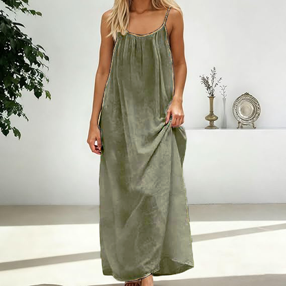 Women’s Backless Lounge Dress – Cozy, Layer-Friendly Winter Home Wear.