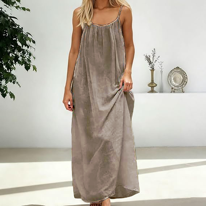 Women’s Backless Lounge Dress – Cozy, Layer-Friendly Winter Home Wear.