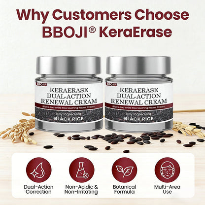 BBOJI® KeraErase Dual-Action Renewal Cream | Black Rice Skin Repair Essence Cream (Removes warts and skin growths, improves keratin buildup and seborrheic dermatitis, follicular keratosis, age spots, and bruising)