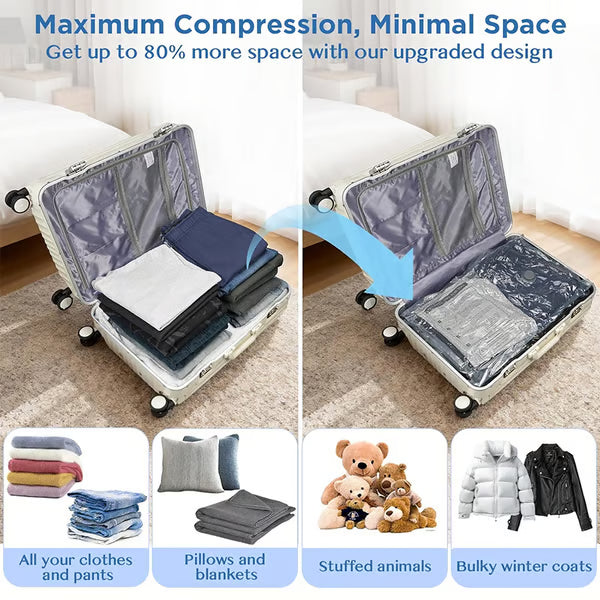 🔥QIAWI® Cordless Travel Vacuum Pump + Storage Compression Bag Set