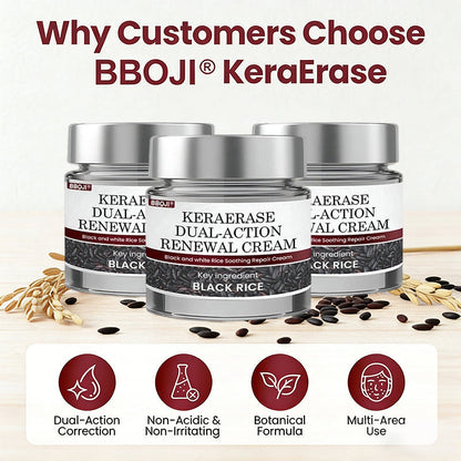 BBOJI® KeraErase Dual-Action Renewal Cream | Black Rice Skin Repair Essence Cream (Removes warts and skin growths, improves keratin buildup and seborrheic dermatitis, follicular keratosis, age spots, and bruising)