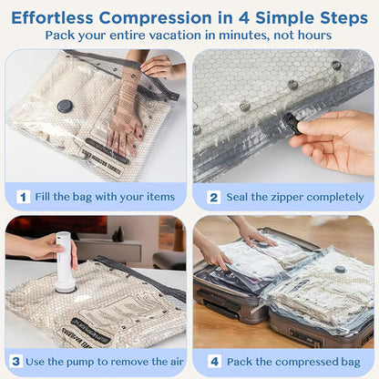 🔥QIAWI® Cordless Travel Vacuum Pump + Storage Compression Bag Set