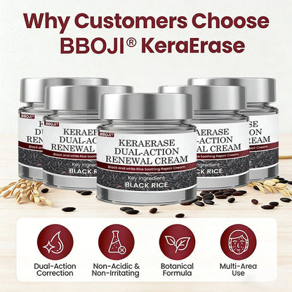 BBOJI® KeraErase Dual-Action Renewal Cream | Black Rice Skin Repair Essence Cream (Removes warts and skin growths, improves keratin buildup and seborrheic dermatitis, follicular keratosis, age spots, and bruising)