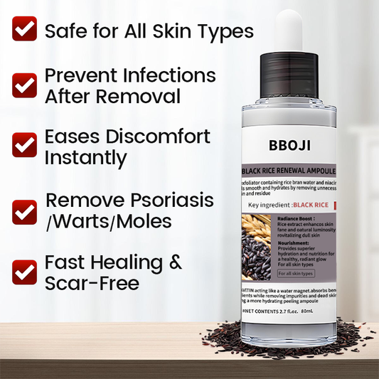 BBOJI® KeraErase Black Rice Renewal Ampoule, Glow Rice Essence Shot - Brightening, Exfoliating & Hydrating Serum, Suitable for All Skin Types.