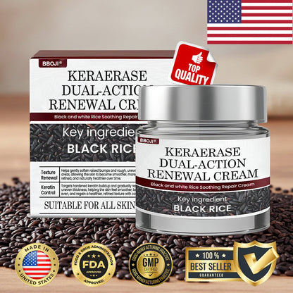 BBOJI® KeraErase Dual-Action Renewal Cream | Black Rice Skin Repair Essence Cream (Removes warts and skin growths, improves keratin buildup and seborrheic dermatitis, follicular keratosis, age spots, and bruising)