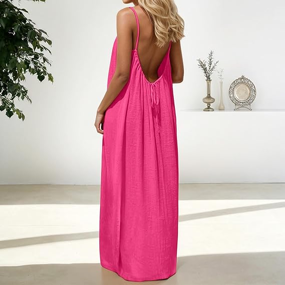 Women’s Backless Lounge Dress – Cozy, Layer-Friendly Winter Home Wear.