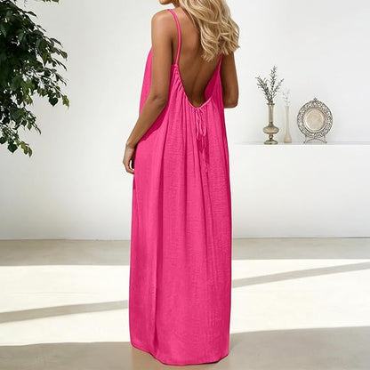 Women’s Backless Lounge Dress – Cozy, Layer-Friendly Winter Home Wear.