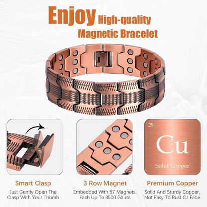 Copper Magnetic Power Bracelet — Boost Circulation, Banish Fatigue