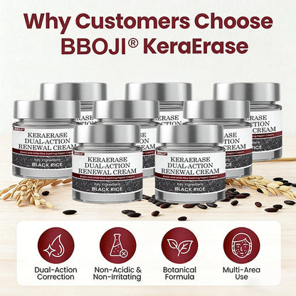 BBOJI® KeraErase Dual-Action Renewal Cream | Black Rice Skin Repair Essence Cream (Removes warts and skin growths, improves keratin buildup and seborrheic dermatitis, follicular keratosis, age spots, and bruising)