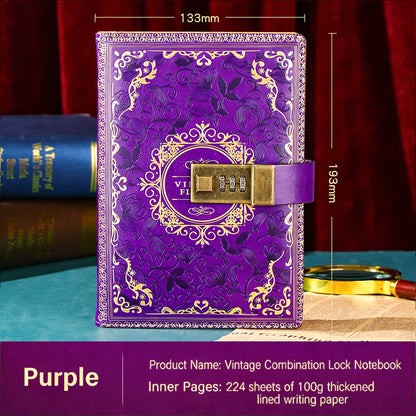 Notebook + Pen Set 🔥Password-protected lockable diary/simple notebook/European retro style journal/notebook - thickened