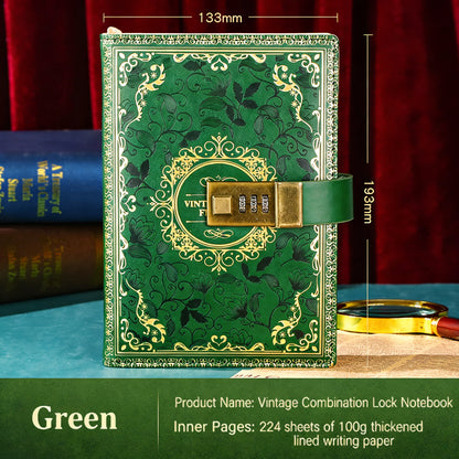 Notebook + Pen Set 🔥Password-protected lockable diary/simple notebook/European retro style journal/notebook - thickened