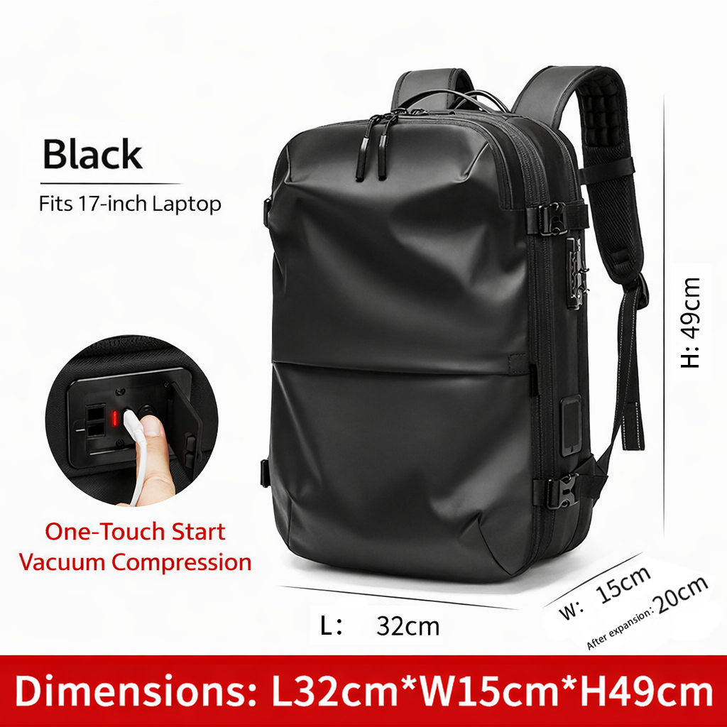A vacuum-compression backpack designed — durable, well-structured, and built to carry more for everyday versatility.