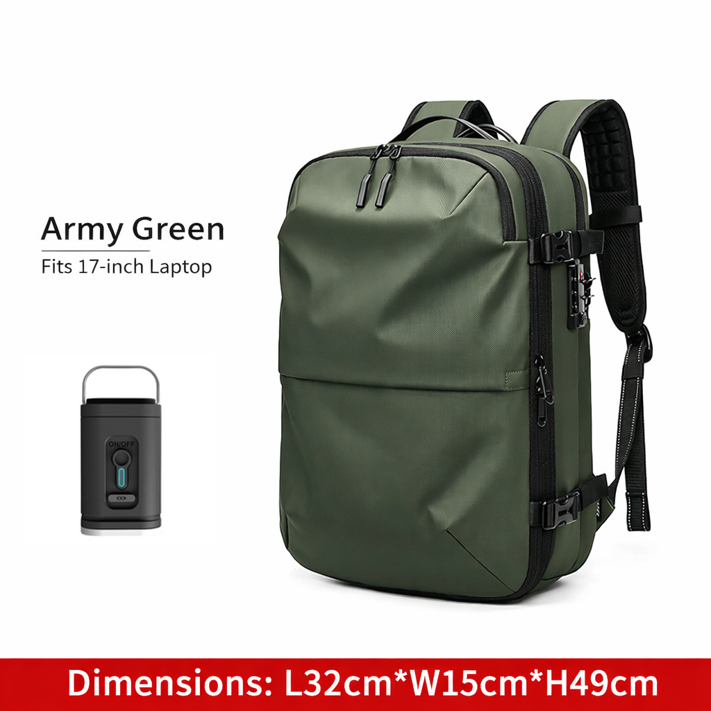 A vacuum-compression backpack designed — durable, well-structured, and built to carry more for everyday versatility.