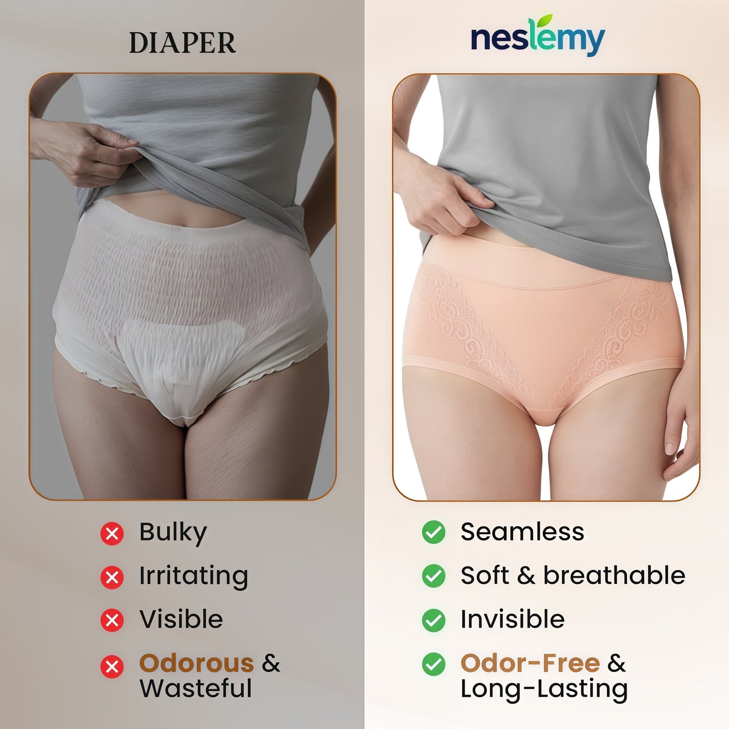 🔥NESLEMY™ - Elegant, Comfortable High - Waist Leakproof Panties for Senior
