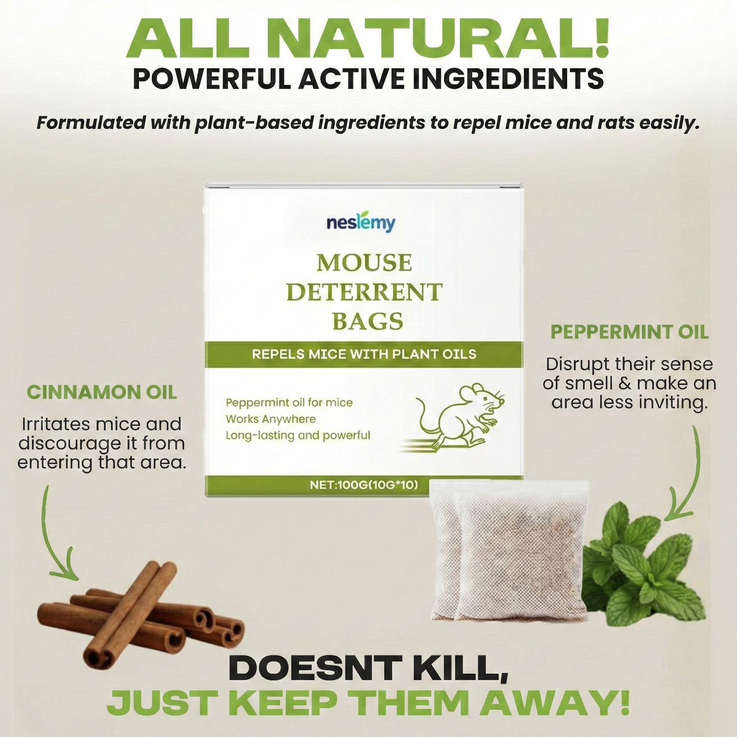 NESLEMY™ Mouse & Rat Repellent Pouches.